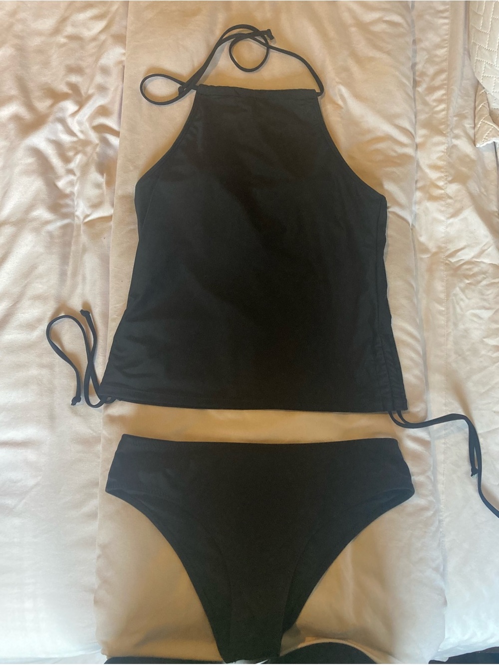 Women’s Black Halter Tankini Swim Set